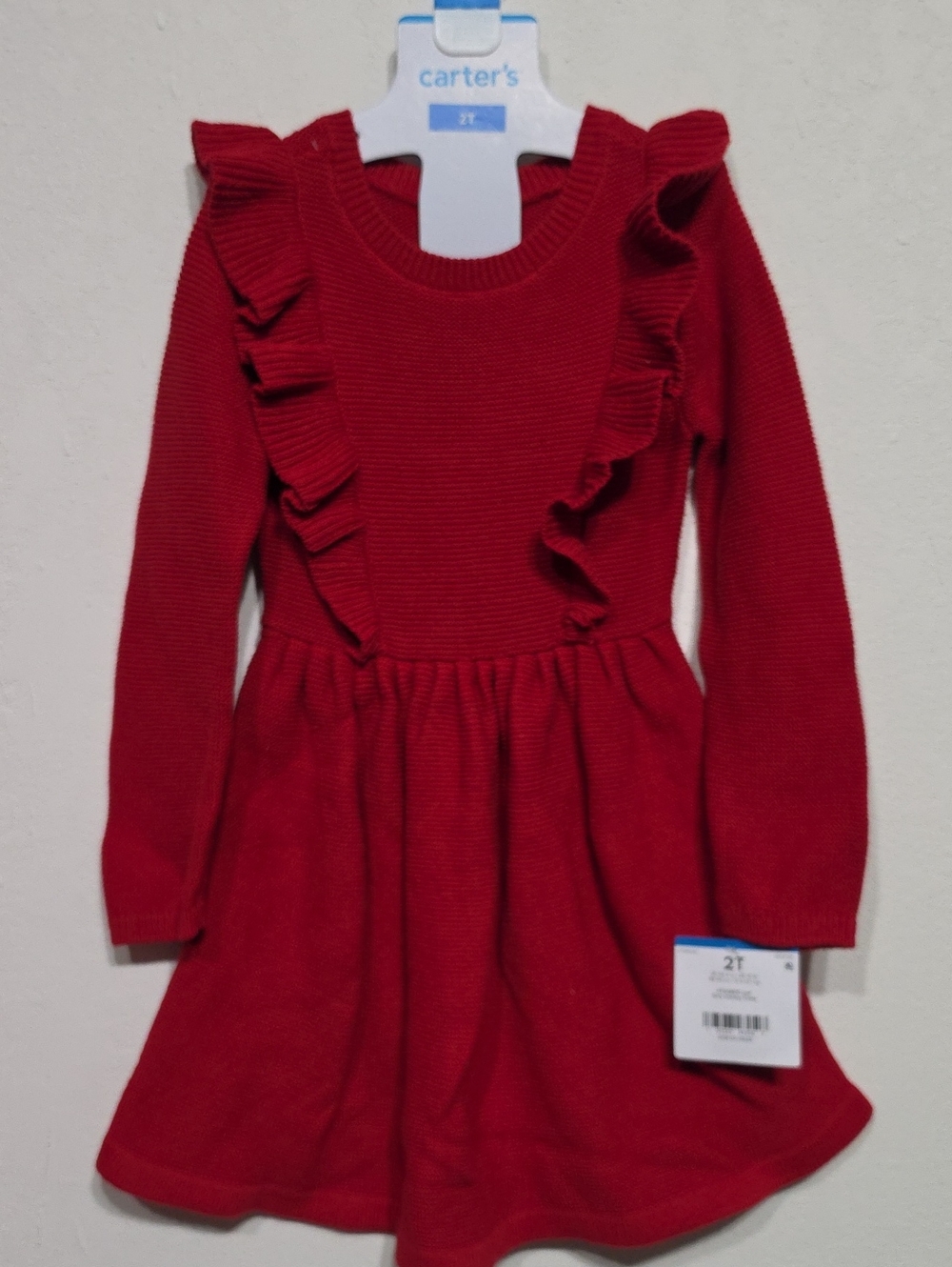 Carter's Red Ruffle Knit Dress for Girls